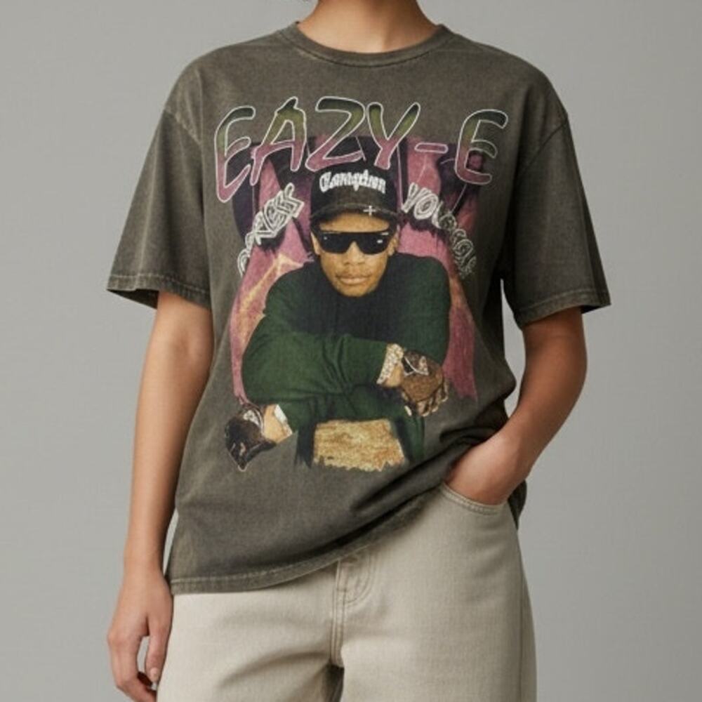 Eazy E Express Yourself Vintage Style Unisex T Shirt Short Sleeve Small Brown